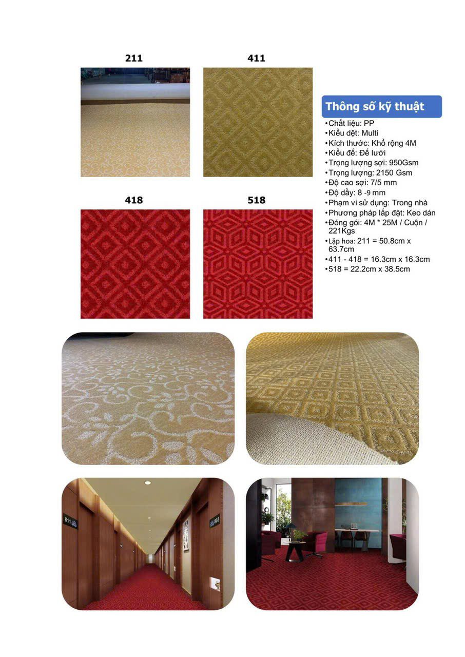 Thảm cuộn khách sạn PT